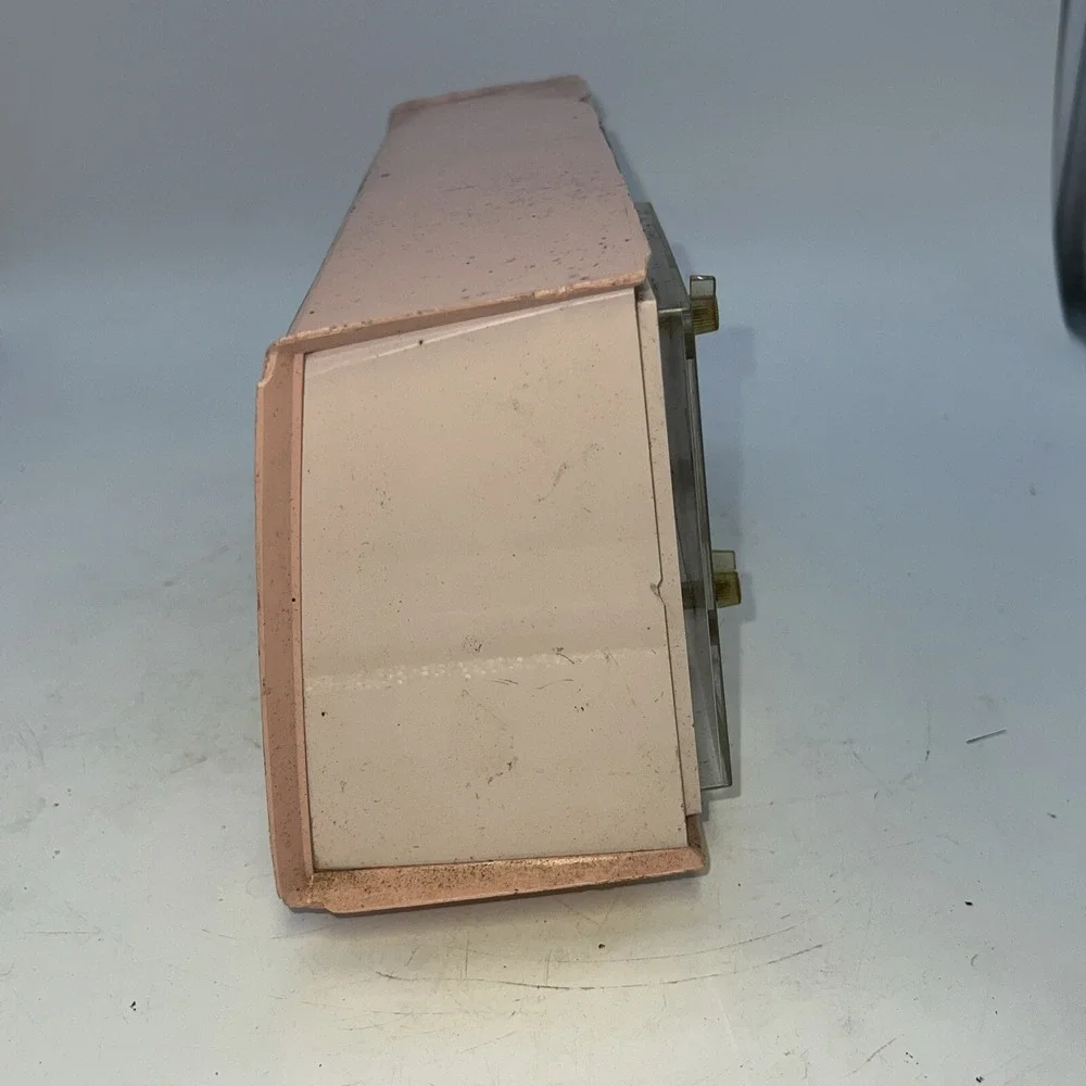 Vintage Pink Motorola C24B Alarm Clock AM Radio- For Parts Or Repair